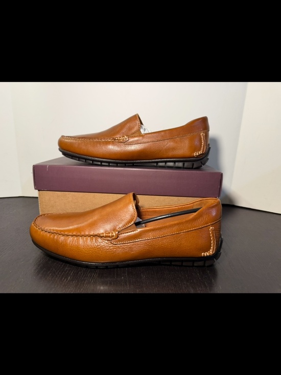 Johnston & Murphy Cort Moc Venetian Driving Loafers Shoes Mens Tan 11M